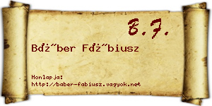 Báber Fábiusz névjegykártya